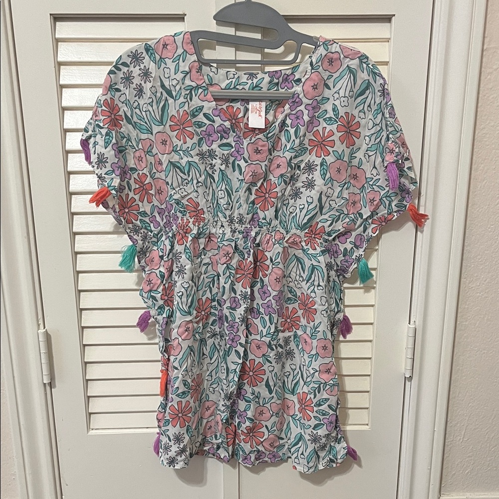 Floral Print Girl’s Swimsuit Coverup
